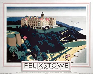 <b class=qtipBold><figcaption>'Felixstowe', LNER poster, 1923-1947</figcaption></b><br>London & North Eastern Railway poster. Artwork by Frank Newbould. <br><em>© Please read our licence terms. All digital images must be destroyed unless otherwise agreed in writing.</em> 'Felixstowe', LNER poster, 1923-1947