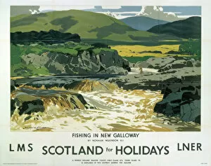 Images Dated 25th March 2003: Fishing in New Galloway, LMS / LNER poster, 1923-1947