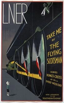 Railway Posters Collection: Take Me by The Flying Scotsman, LNER poster, 1932