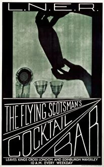 Railway Posters Collection: The Flying Scotsmans Cocktail Bar, LNER poster, c 1930s