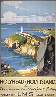 Gwynedd Gallery: Holyhead (Holy Island), LMS poster, 1923-45