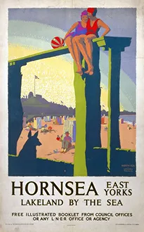 <b class=qtipBold><figcaption>'Hornsea', LNER poster, c 1930</figcaption></b><br>Poster produced for the London & North Eastern Railway to promote the East Yorkshire coastal resort of Hornsea. Artwork by Gregory Brown. Dimensions: 635mm x 1016mm. <br><em>© Please read our licence terms. All digital images must be destroyed unless otherwise agreed in writing.</em> 'Hornsea', LNER poster, c 1930