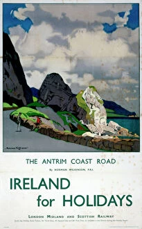 Images Dated 24th June 2003: Ireland for Holidays - The Antrim Coast Road, LMS poster, 1923-1947