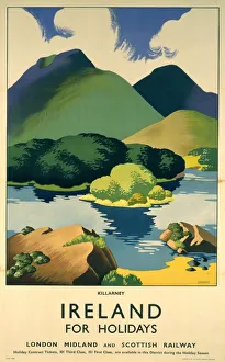 Ireland for Holidays - Killarney, LMS poster, c 1930s Ireland for Holidays - Killarney, LMS poster, c 1930s