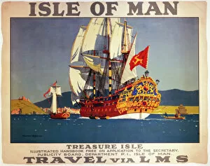 Isle of Man - Treasure Isle, LMS poster, 1923-1947