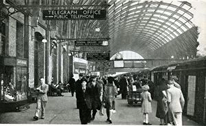 Departure Gallery: Kings Cross station, London, British Railways, c1949-1950