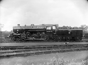 Left broadside view of British Rail (BR) locomotive. Built in Darlington Left broadside view of British Rail (BR) locomotive. Built in Darlington