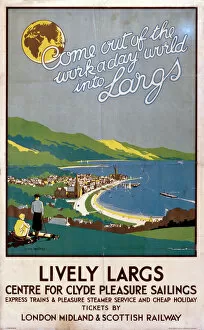 Lively Largs, LMS poster, 1923-1947