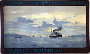 LNWR poster. Dublin & Holyhead by Norman