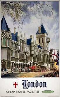 Images Dated 23rd July 2003: London - Lord Mayors Procession at the Law Courts, BR poster, 1951