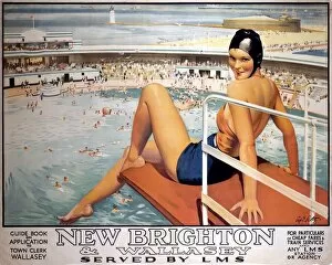 New Brighton and Wallasey, LMS poster, 1923-1947