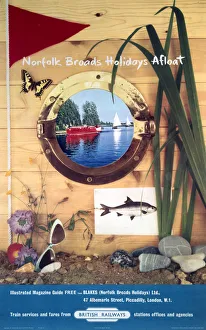 Norfolk Broads Holidays Afloat, BR poster, 1957 Norfolk Broads Holidays Afloat, BR poster, 1957