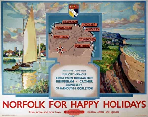 Norfolk for Happy Holidays, BR poster, 1950s Norfolk for Happy Holidays, BR poster, 1950s