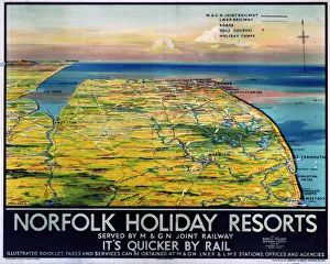 Norfolk Holiday Resorts, M&GN/LNER/LMS poster, 1936 Norfolk Holiday Resorts, M&GN/LNER/LMS poster, 1936