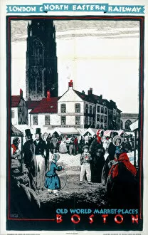 Images Dated 2nd September 2003: Old World Market Places - Boston, LNER poster, 1932