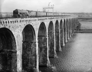 Print of A1 Class Locomotive No 60127 Crossing Royal Border Bridge