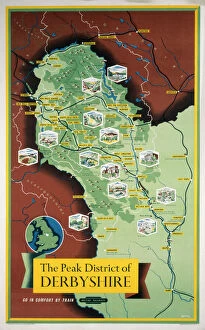 Derbyshire Gallery: The Peak District of Derbyshire, BR (LMR) poster, 1948-1965