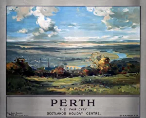 Perth - The Fair City, Perth Council (LMS) poster, 1923-1947 Perth - The Fair City, Perth Council (LMS) poster, 1923-1947