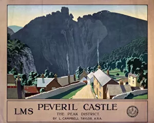 Derbyshire Gallery: Peveril Castle, LMS poster, 1924