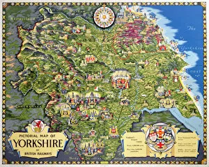 York Gallery: Pictorial Map of Yorkshire, BR poster, 1949