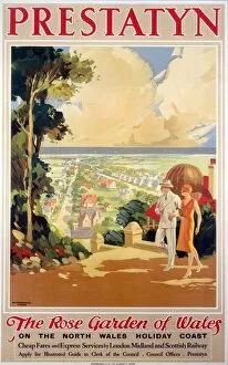 Prestatyn - The Rose Garden of Wales, LMS poster, 1923-1947