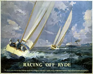 Images Dated 12th May 2003: Racing off Ryde, BR poster, 1948-1965