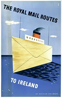 The Royal Mail Routes to Ireland, BR(LMR) poster, 1952