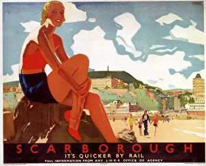 Images Dated 8th May 2003: Scarborough: Its Quicker by Rail, LNER poster, 1933