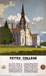 Edinburgh Prints: Fettes College Print, a 1923-1947 LMS poster