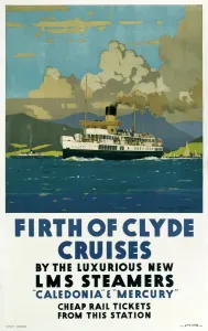 Steamship Prints: Firth of Clyde Cruises Print, 1923-1947 LMS Steamers Poster