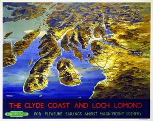 Train Prints: The Clyde Coast and Loch Lomond Print, 1955