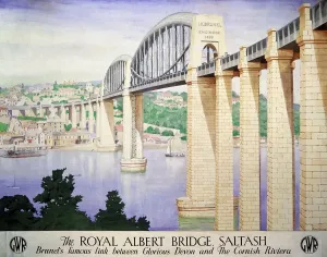 The Royal Albert Bridge Print, 1945