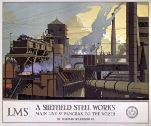 Images Dated 7th May 2003: A Sheffield Steel Works, LMS poster, 1923-1947