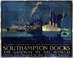 Railway Posters Collection: Southampton Docks: the Gateway to the World, SR poster, 1931