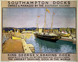Southampton Docks, SR poster, 1933 Southampton Docks, SR poster, 1933