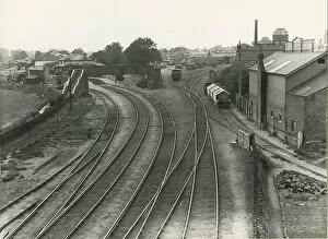 Tracks Gallery: Sudbury station goods yard, forming part of original terminal station, in right background