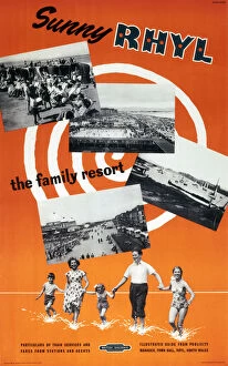 Sunny Rhyl - The Family Resort, BR (LMR) poster, 1955