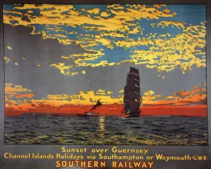 Sunset over Guernsey, SR poster, 1939 Sunset over Guernsey, SR poster, 1939