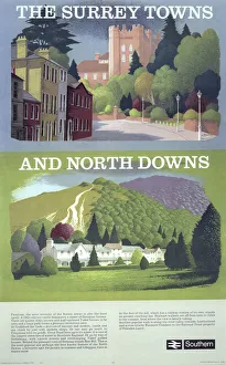 The Surrey Towns and North Downs, BR poster, 1950s The Surrey Towns and North Downs, BR poster, 1950s