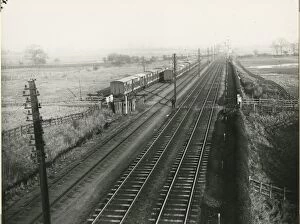 View north from Ely North Railway Junction, 1911. There is a a nest of three storage
