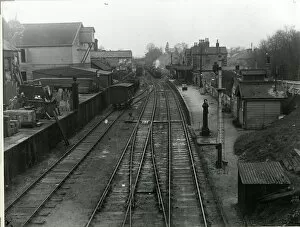 Tracks Gallery: View west from South Road at Saffron Walden Station. Unloading bank on left run-round loop centre