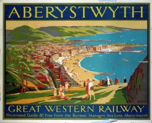 Railway Poster Prints: Aberystwyth Print - GWR Poster, 1923-1947