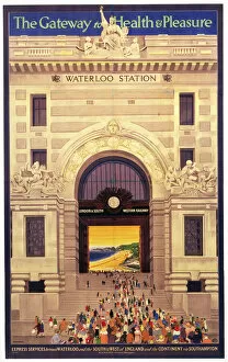 Images Dated 13th May 2005: Waterloo Station - The Gateway to Health & Pleasure, poster, 1922