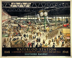 Waterloo Station, Southern Railways poster, 1948