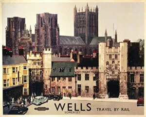 Images Dated 18th January 2005: Wells, Somerset, BR (WR) poster, c 1950s