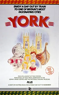 <b class=qtipBold><figcaption>'York', BR poster, 1987</figcaption></b><br>'Enjoy a day by train to one of Britain's most fascinating cities', British Railways (CAS) poster. <br><em>© Please read our licence terms. All digital images must be destroyed unless otherwise agreed in writing.</em> 'York', BR poster, 1987