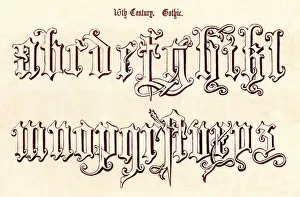 Images Dated 1st March 2011: 16th Century Gothic Style Alphabet