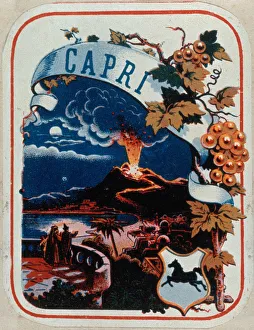 Advertisement for Wine with Mt. Vesuvius Erupting Advertisement for Wine with Mt. Vesuvius Erupting
