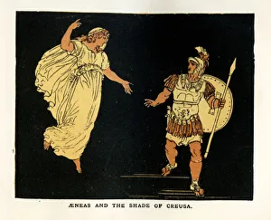 <b class=qtipBold><figcaption>Aeneas and the Shade of Creusa</figcaption></b><br>Aeneas and the Shade of Creusa a scene from Virgil's Aeneid.<br><em>© Duncan Walker</em> Aeneas and the Shade of Creusa