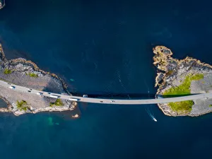 Aerial Shot of the World Famous Atlantic Road in Averoy, Norway on a Summer Afternoon Aerial Shot of the World Famous Atlantic Road in Averoy, Norway on a Summer Afternoon